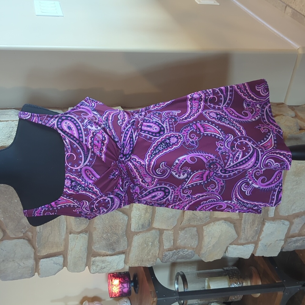 Lands End underwire slimming swim dress